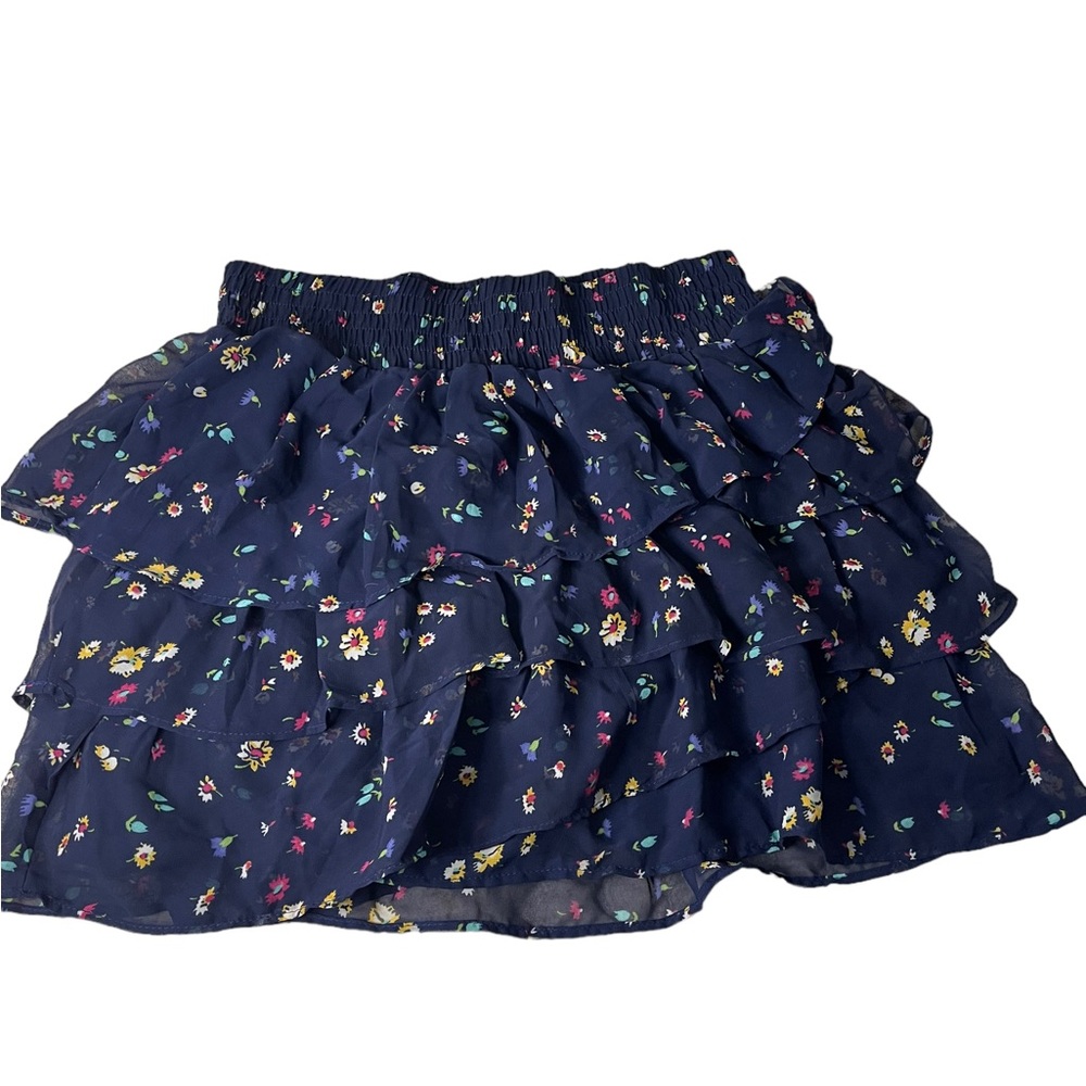 American eagle‎ outfitters blue skirt floral layered tiered size S/P